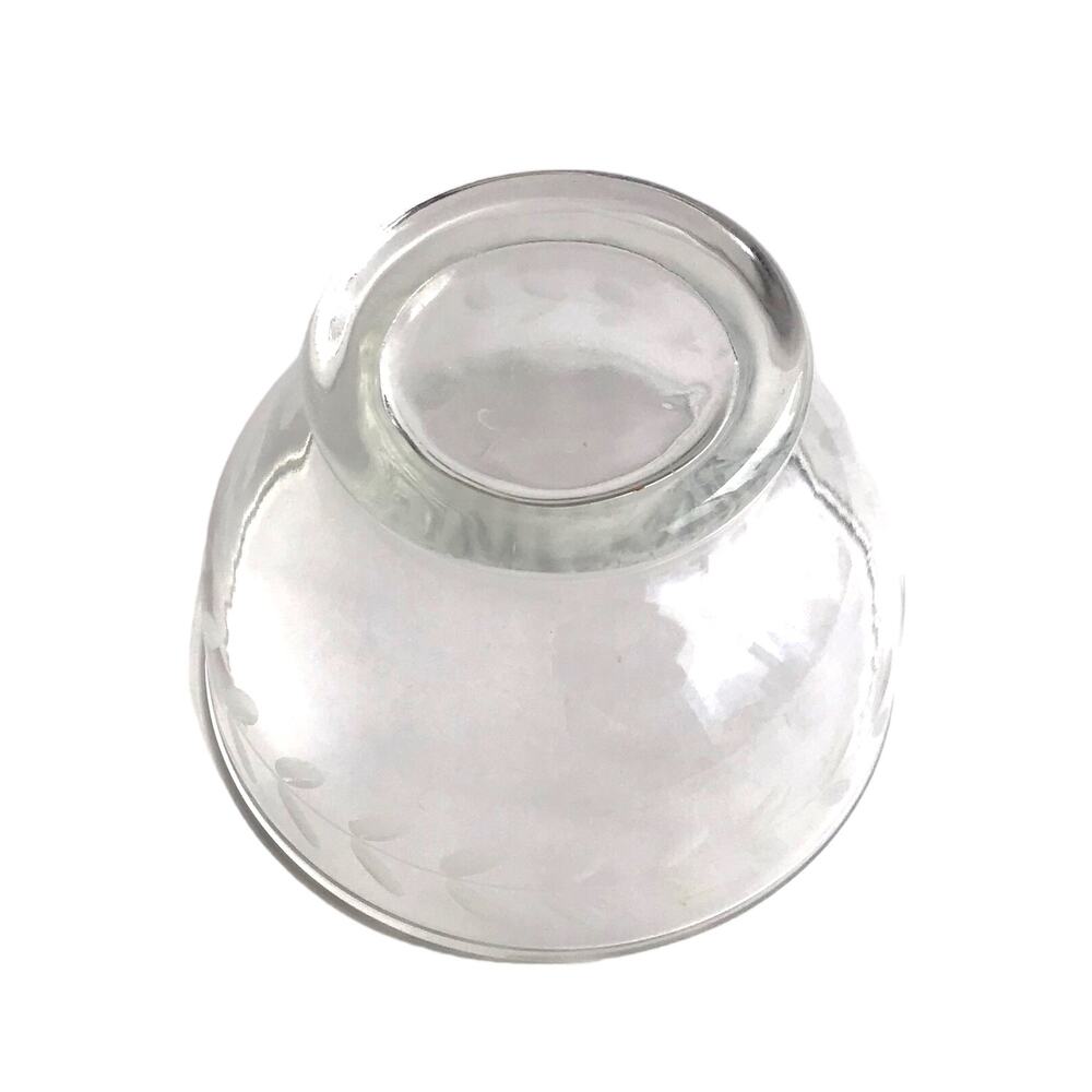 Vintage Floral Etched Glass Clear Sugar Bowl Dessert Parfait Candy Side Dish MCM - Picture 4 of 10